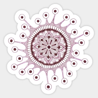 Virus Mandala (red) Sticker